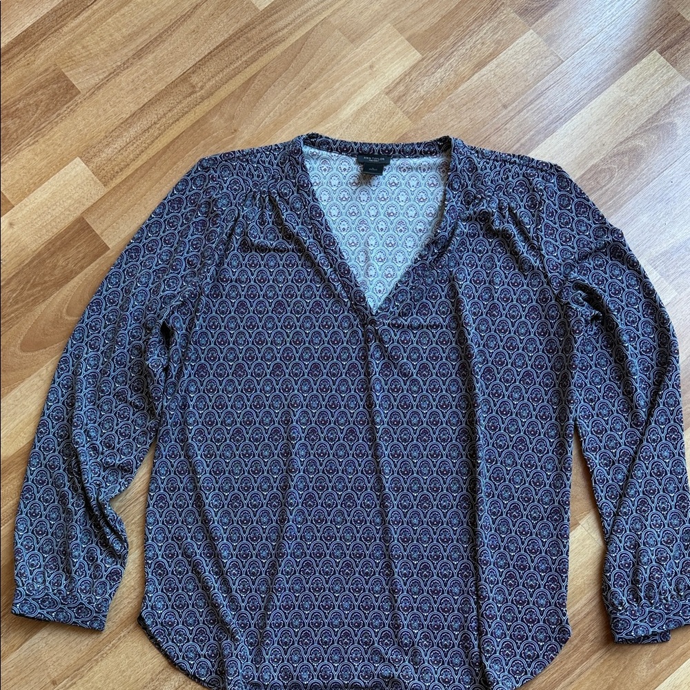 Ann Taylor Black Patterned Blouse